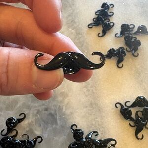 50 Black Mustache lapel pins